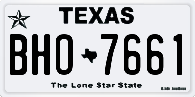 TX license plate BHO7661