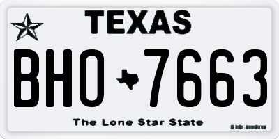 TX license plate BHO7663