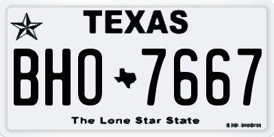 TX license plate BHO7667