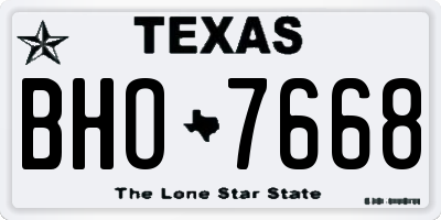 TX license plate BHO7668