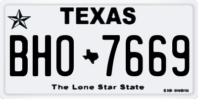 TX license plate BHO7669