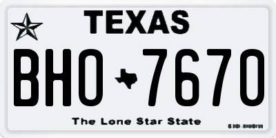 TX license plate BHO7670