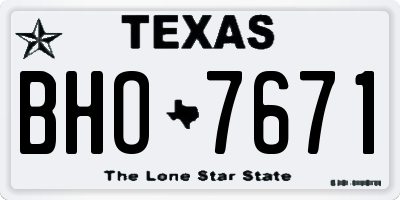 TX license plate BHO7671