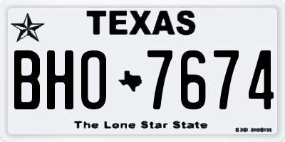 TX license plate BHO7674