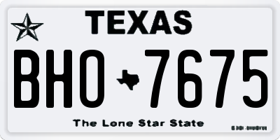 TX license plate BHO7675