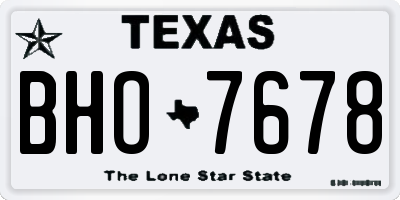 TX license plate BHO7678