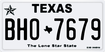 TX license plate BHO7679
