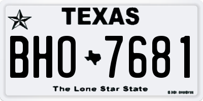 TX license plate BHO7681