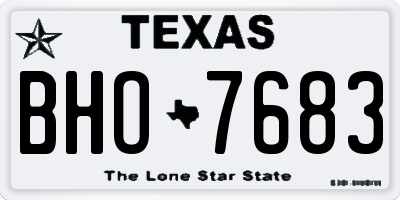 TX license plate BHO7683