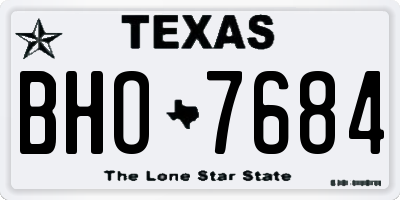 TX license plate BHO7684
