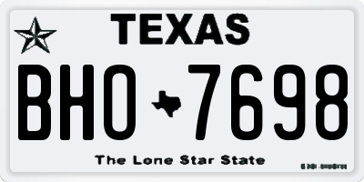TX license plate BHO7698