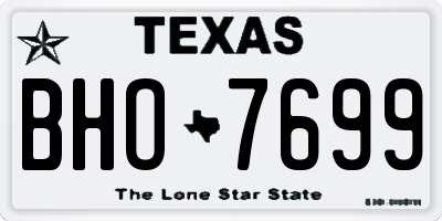TX license plate BHO7699