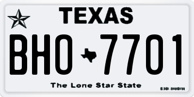 TX license plate BHO7701