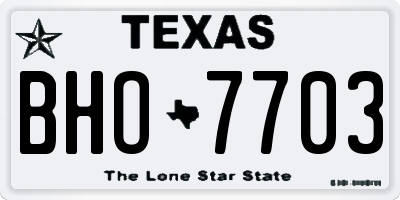 TX license plate BHO7703