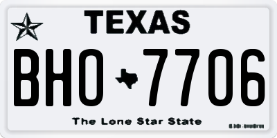 TX license plate BHO7706