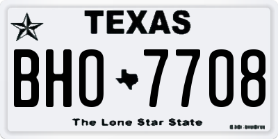 TX license plate BHO7708