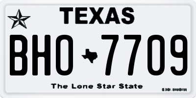 TX license plate BHO7709