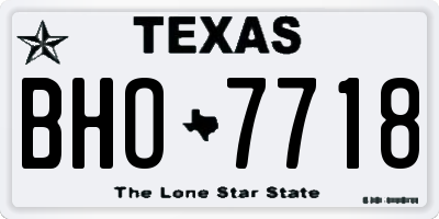 TX license plate BHO7718