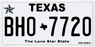 TX license plate BHO7720