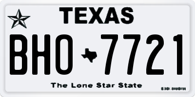 TX license plate BHO7721