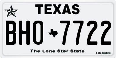 TX license plate BHO7722