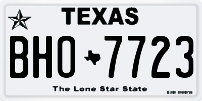 TX license plate BHO7723