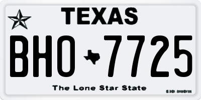 TX license plate BHO7725