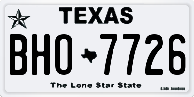 TX license plate BHO7726