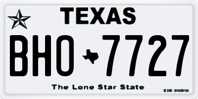 TX license plate BHO7727