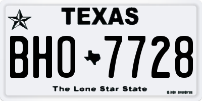 TX license plate BHO7728