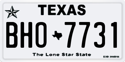 TX license plate BHO7731