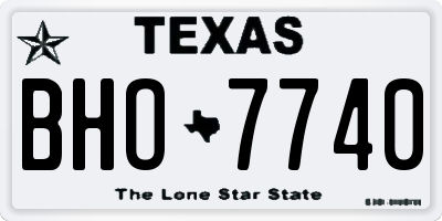 TX license plate BHO7740