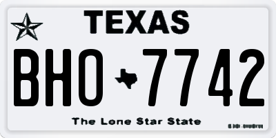 TX license plate BHO7742