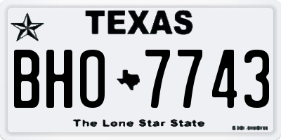 TX license plate BHO7743