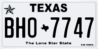 TX license plate BHO7747
