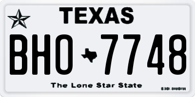 TX license plate BHO7748