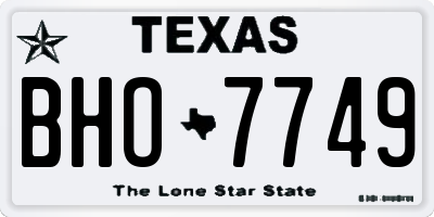 TX license plate BHO7749