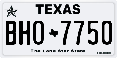 TX license plate BHO7750