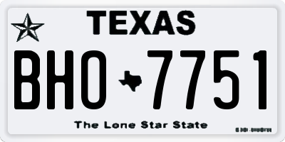 TX license plate BHO7751