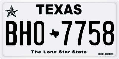 TX license plate BHO7758