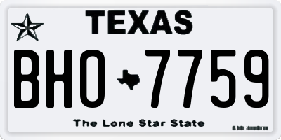 TX license plate BHO7759