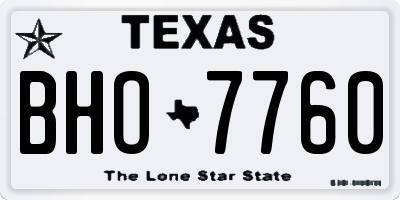 TX license plate BHO7760