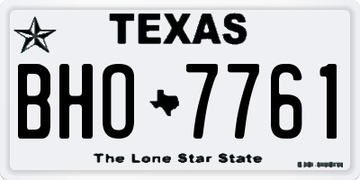 TX license plate BHO7761