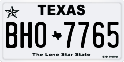 TX license plate BHO7765
