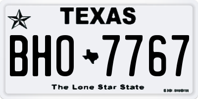 TX license plate BHO7767