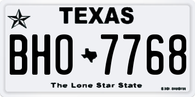 TX license plate BHO7768