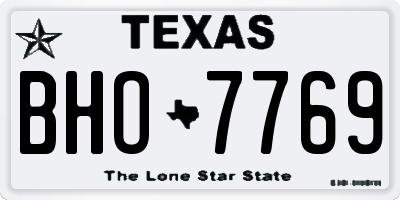 TX license plate BHO7769