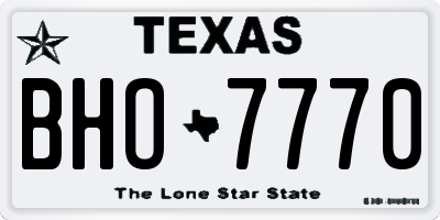 TX license plate BHO7770