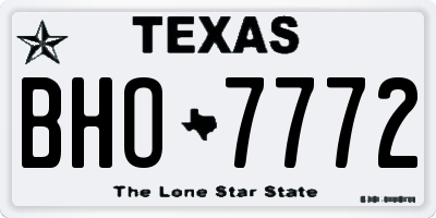 TX license plate BHO7772