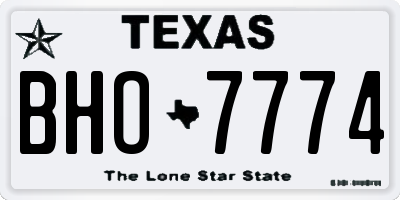 TX license plate BHO7774